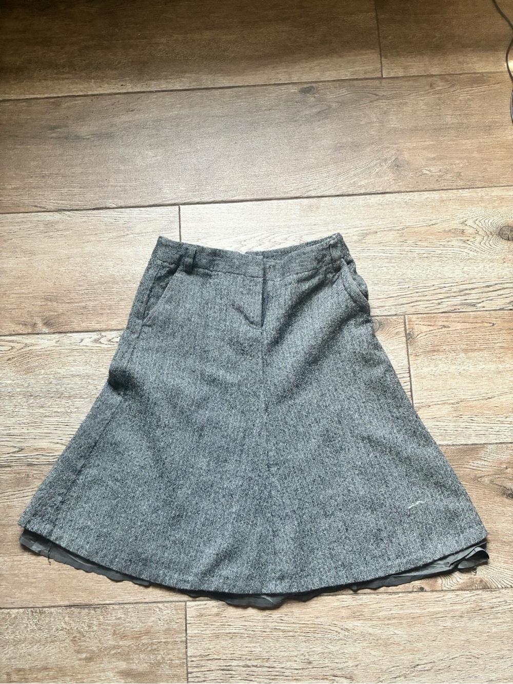 J. Crew Gray A-Line Wool Blend Skirt